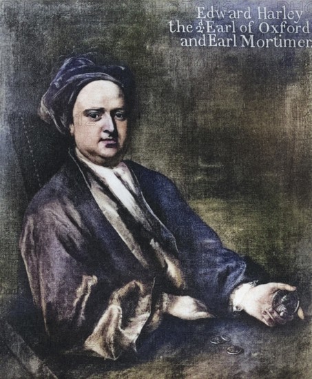 Edward Harley, 2nd Earl of Oxford and Earl Mortimer, 1689 to 1741, Lord Harley from 1711 to 1724. British politician, bibliophile, collector and patron of the arts. After a contemporary work, digitally restored reproduction of a 19th century original (coloured), historical, exact date unknown
