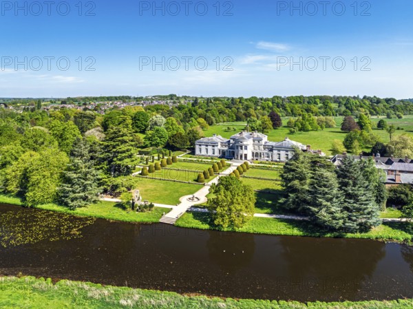 Shugborough Estate from a drone, Great Haywood, Staffordshire, England, United Kingdom