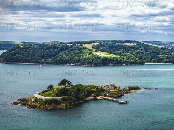 DefaultDrake's Island in Plymouth from drone, Mount Batten Tower, Devon, England, United Kingdom
