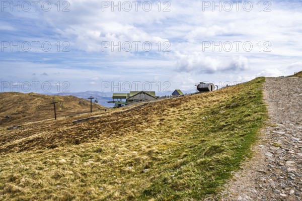 View of Nevis Range Mountains, Grampian Mountains, Fort William, Highland, Lochaber, Scotland, UK