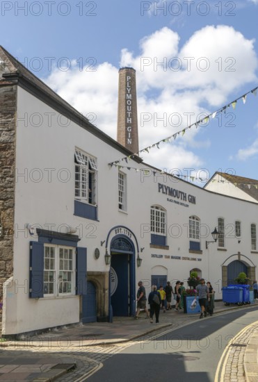 Plymouth Gin historic Black Friars distillery building, The Barbican, city of Plymouth, Devon, England, UK