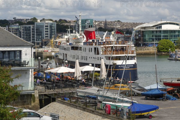 Hebridean Princess historic cruise ship vessel, Sutton Harbour, Plymouth, Devon, England, UK