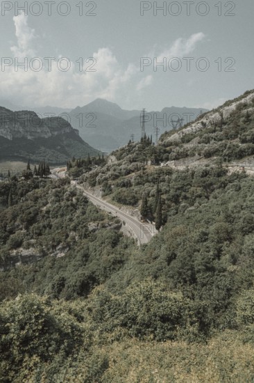 Road and landscape on Lake Garda, Italy