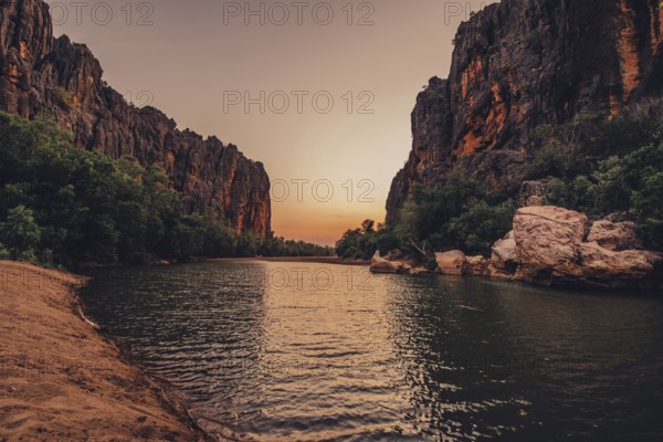 Special light atmosphere in the outback at Windjana Gorge National Park in Australia