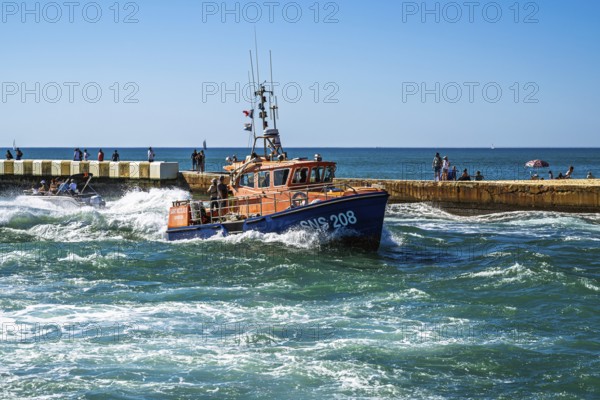 Boats on canal in Capbreton, Landes, Nouvelle-Aquitaine, France