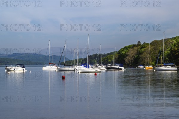 Boats on Windermere Lake, Fell Foot Park, Lake District, Cumbria, England, United Kingdom