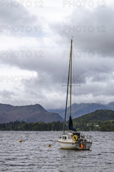 Boats on Ullswater Lake, Pooley Bridge, Lake District National Park, Cumbria, England, United Kingdom