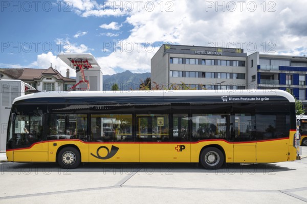 Postbus charging station, Interlaken, Canton of Berne, Switzerland