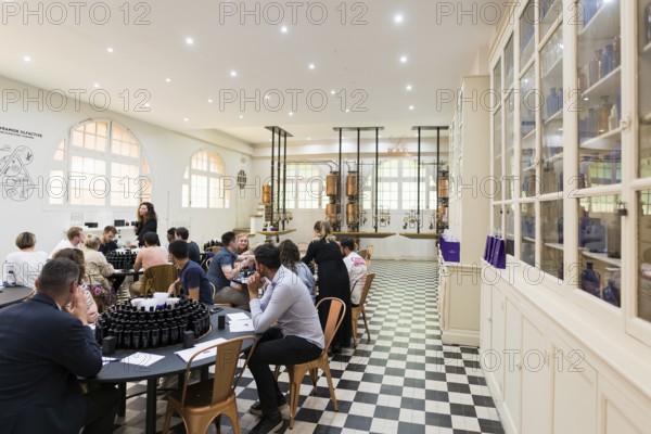 Interior view, workshop, Perfumery Molinard, perfume manufacturer, Grasse, Alpes Maritimes, Provence Alpes Cote d'Azur, French Riviera, South of France, France