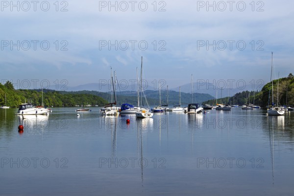 Boats on Windermere Lake, Fell Foot Park, Lake District, Cumbria, England, United Kingdom