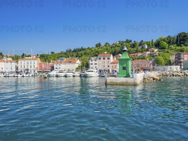 Piran harbour, Piran, sea, blue sky, harbour, lighthouse, Slovenia