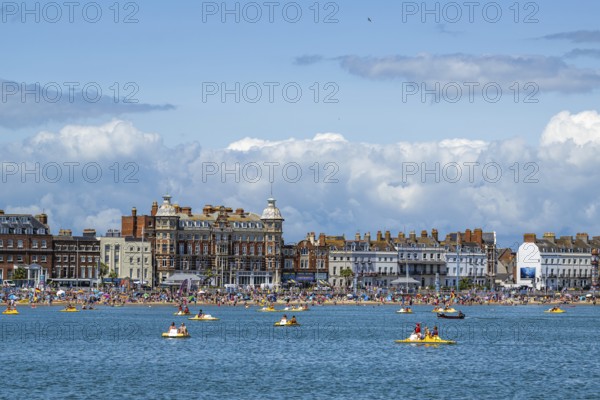 Beach and seaside in Weymouth, Esplanade, Weymouth, Dorset, England, United Kingdom
