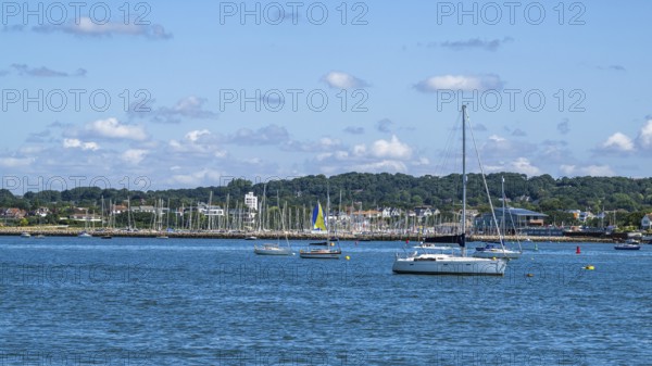 Boats on seaside in Poole, Dorset, England, United Kingdom