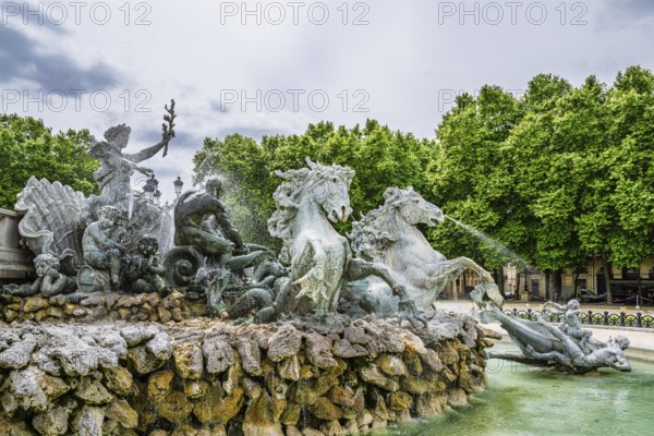 Fontaine du Char du Triomphe de la Concorde, Place des Quinconces, Bordeaux, Gironde, Nouvelle-Aquitaine, France