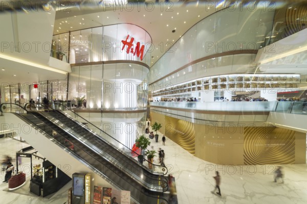 Floors with luxury shops, IconSiam shopping centre, Khlong San district, Thonburi, Bangkok, Thailand