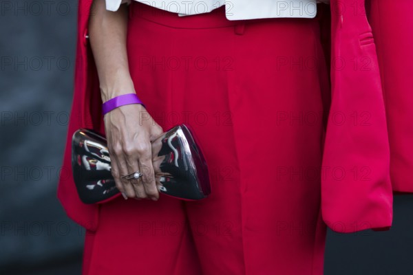 Handbag by Collien Ulmen-Fernande at the Remus Lifestyle Night on the roof terrace of the Pure Salt Hotel in El Toro, Magaluf, Majorca, Spain on 31/07/2025