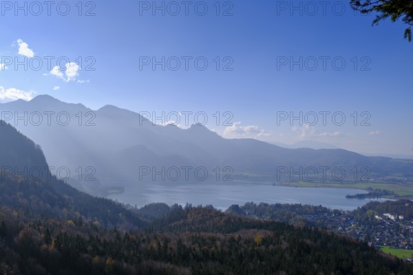 View from the Stutzenstein, Kochel am See, Upper Bavaria, Bavaria, Germany