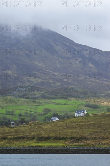 Farms over Loch Slapin, Isle of Skye, Scotland, UK