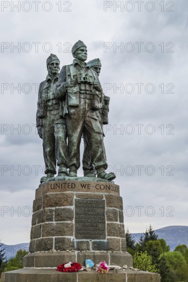 Commando Memorial, Grampian Mountains, Fort William, Highland, Lochaber, Scotland, UK
