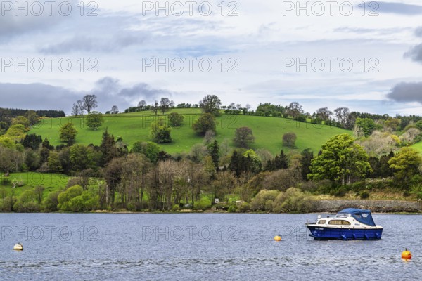 Boats on Ullswater Lake, Pooley Bridge, Lake District National Park, Cumbria, England, United Kingdom