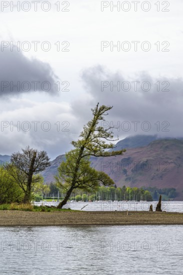 Mounains over Ullswater Lake, Pooley Bridge, Lake District National Park, Cumbria, England, United Kingdom