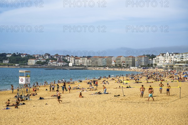 Beach and seaside in Saint-Jean-de-Luz, Nouvelle-Aquitaine, Pyrenees-Atlantiques, France