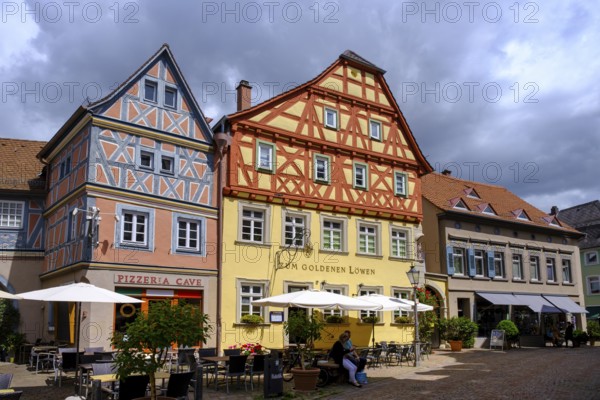 Half-timbered houses in the old town centre, Ladenburg, Rhine-Neckar district, Baden-Württemberg, Germany