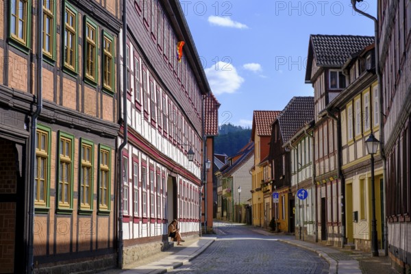 Kochstraße, half-timbered houses, Wernigerode, Harz, Saxony-Anhalt, Germany