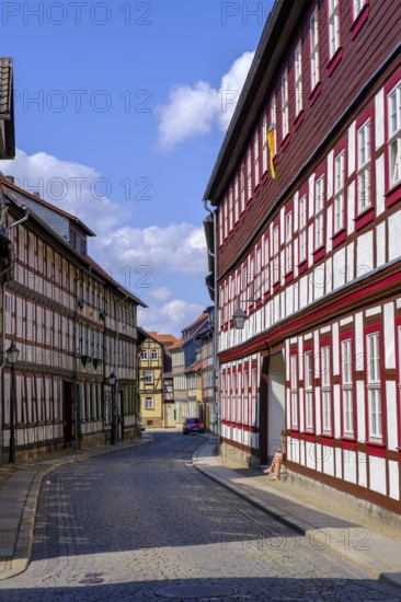 Kochstraße, half-timbered houses, Wernigerode, Harz, Saxony-Anhalt, Germany