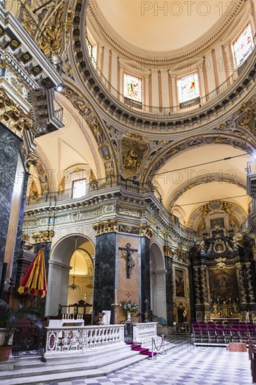 Interior view, Cathedral, Cathédrale Sainte-Réparate de Nice, Old Town, Nice, Alpes Maritimes, Provence Alpes Cote d'Azur, French Riviera, South of France, France