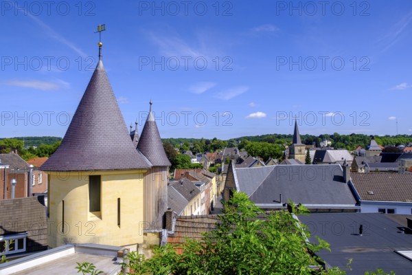 From the ruins of Valkenburg Castle to the town, Valkenburg aan de Geul, Limburg, Netherlands