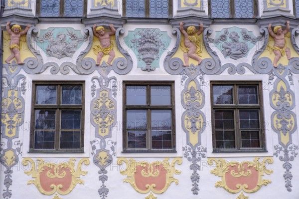 Old Town Hall, stucco Dominikus Zimmermann, Landsberg am Lech, Upper Bavaria, Bavaria, Germany