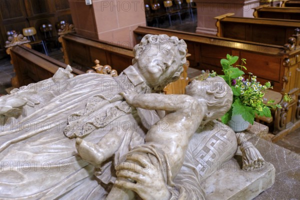 Sarcophagus of St Hermann Joseph in the basilica, Steinfeld Monastery, Kall, North Eifel, Eifel, North Rhine-Westphalia, Germany
