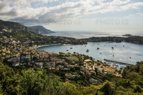 Panorama, View from Mont Boron, Saint-Jean-Cap-Ferrat, Cap Ferrat, Alpes Maritimes, Provence Alpes Cote d'Azur, French Riviera, South of France, France