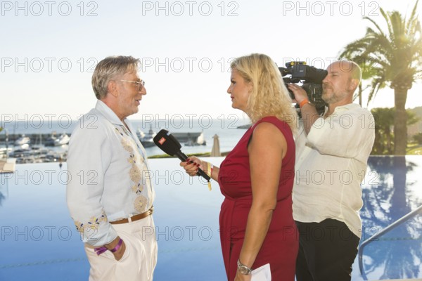 Thomas Rath in an interview at the Remus Lifestyle Night on the roof terrace of the Pure Salt Hotel in El Toro, Magaluf, Majorca, Spain on 31/07/2025