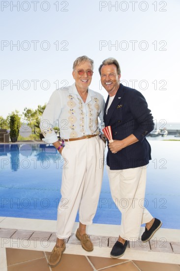 Thomas Rath with his partner Sandro Rath at the Remus Lifestyle Night on the roof terrace of the Pure Salt Hotel in El Toro, Magaluf, Majorca, Spain on 31/07/2025