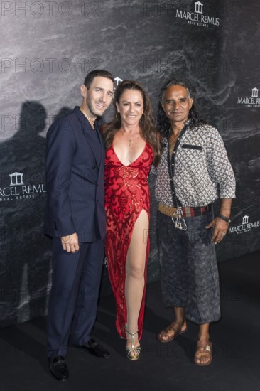 Marcel Remus, Christine Neubauer and Jose Campos at the Remus Lifestyle Night on the roof terrace of the Pure Salt Hotel in El Toro, Magaluf, Majorca, Spain on 31/07/2025