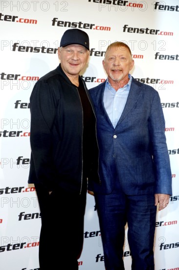 Stefan Effenberg and Boris Becker at the press conference to mark the presentation of the new TV and social media ads for fenster.com's 'Gute Fenster - Gute Nachbarschaft' campaign at the Hotel Adlon. Berlin, 31.07.2025