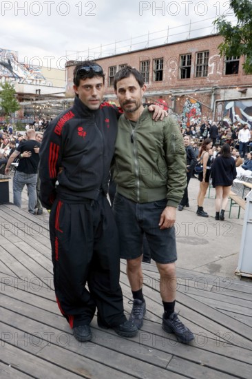 Aaron Altaras and Clemens Schick at the premiere of their film Rave On on the grounds of the RSO.BERLIN on 30.7.2025