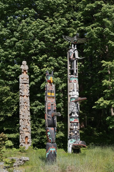 Totem poles, Stanley Park, Vancouver, British Columbia, Canada