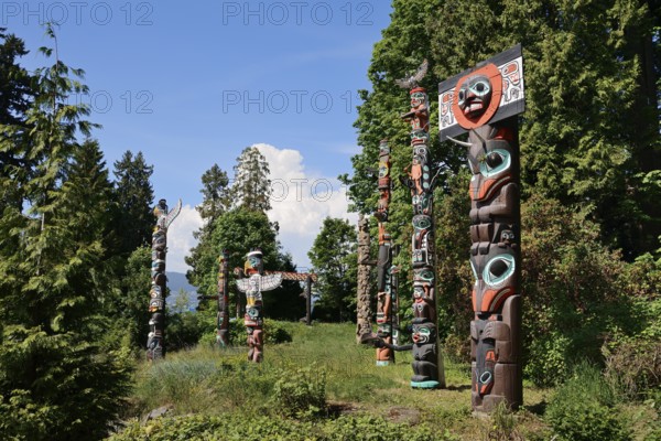 Totem poles, Stanley Park, Vancouver, British Columbia, Canada