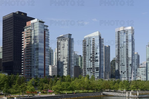 High-rise buildings, Coal Harbour, Burrard Inlet, Vancouver, British Columbia, Canada