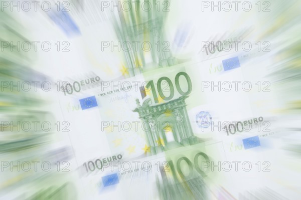 100 euro banknotes, 100 Euro, zoom effect