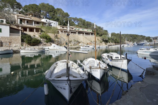 Boats in the fishing harbour of Cala Figuera, Majorca, Balearic Islands, Spain