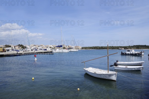 Boats in the harbour, Porto Colom, Majorca, Balearic Islands, Spain