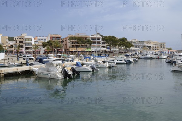 Boats in the harbour, Cala Rajada, Majorca, Balearic Islands, Spain