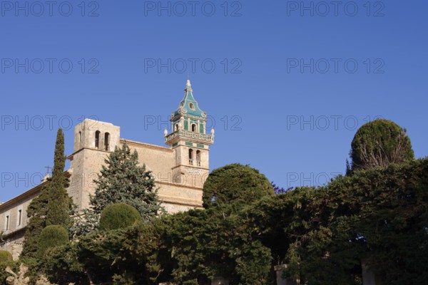 Monastery church, Valldemossa Charterhouse, former monastery of the Carthusian Order, Valldemossa, Majorca, Balearic Islands, Spain