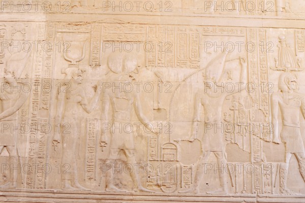 Relief on the double temple of Kom Ombo, Kom Ombo, Egypt