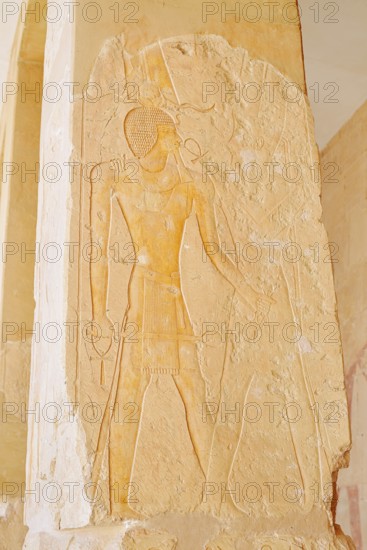 Relief, Temple of Hatshepsut, Mortuary Temple of Hatshepsut, Deir el-Bahari, Thebes, Luxor, Egypt