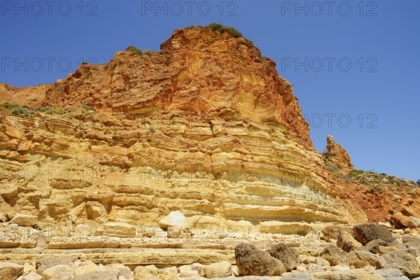 Rocky coast, Praia de Porto de Mos, Algarve, Portugal
